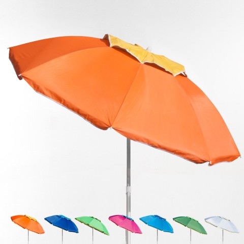 Parasol de plage en aluminium 180 cm coupe-vent et protection UV Corsica Promotion