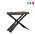 Table console extensible en bois couleur noyer 90x40-300cm Diago Premium Noix Vente