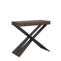 Table console extensible en bois couleur noyer 90x40-300cm Diago Premium Noix Offre