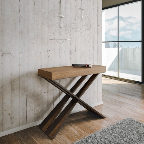 Uitschuifbare consoletafel notenhout 90x40-300cm Diago Premium Noix Aanbieding