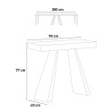 Uitschuifbare houten console 90x40-300cm moderne tafel Diamante Oak Catalogus