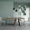 Uitschuifbare houten console 90x40-300cm moderne tafel Diamante Oak Korting
