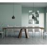 Uitschuifbare houten console tafel 90x40-300cm in walnoot Diamante Noix Kortingen