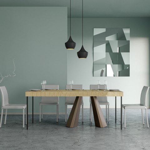 Console extensible 90x40-300cm table en bois Diamante Premium Nature