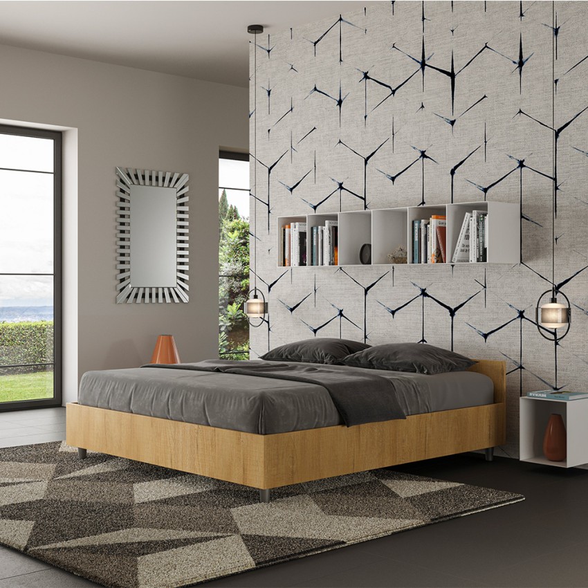 Houten tweepersoonsbed met opbergruimte 160x190cm Nuamo Oak Aanbieding Houten tweepersoonsbed met opbergruimte 160x190cm Nuamo Oak Aanbieding