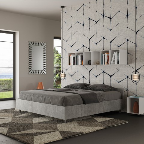 Grijs tweepersoonsbed 160x190cm met opbergruimte Nuamo Concrete Aanbieding
