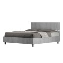 Grijs tweepersoonsbed met opbergruimte 160x190cm Demas Concrete Aanbod