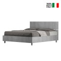 Grijs tweepersoonsbed met opbergruimte 160x190cm Demas Concrete Verkoop