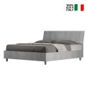 Grijs tweepersoonsbed 160x190cm met opbergruimte Demas Nod Concrete Verkoop