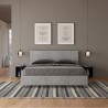 Grijs tweepersoonsbed 160x190cm met opbergruimte Demas Nod Concrete Korting