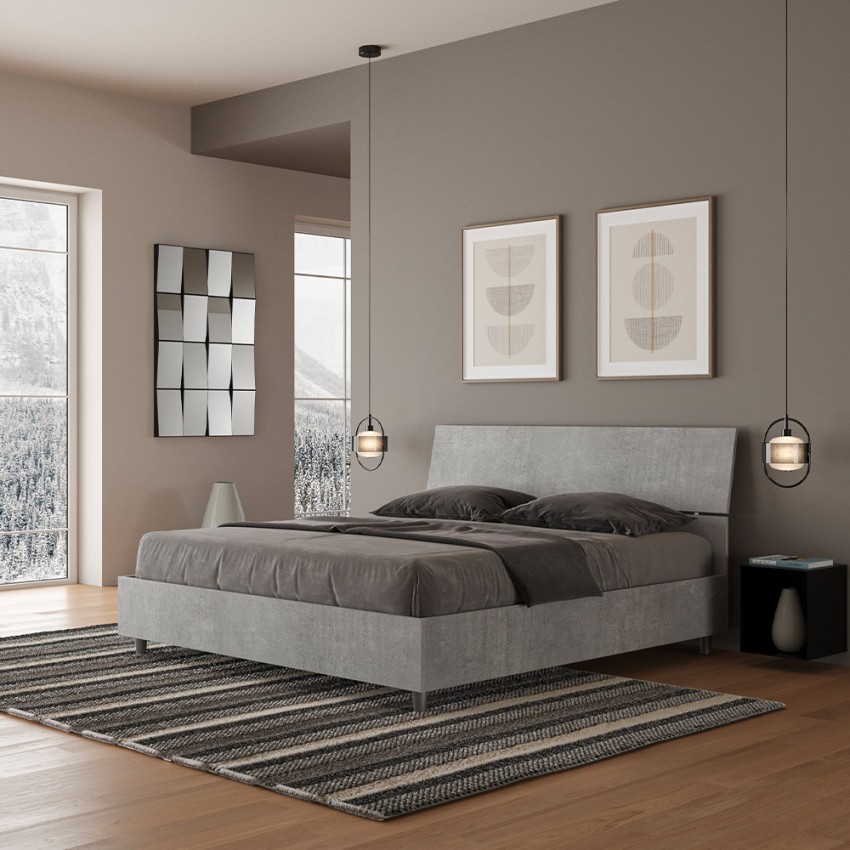 Grijs tweepersoonsbed 160x190cm met opbergruimte Demas Nod Concrete Aanbieding Grijs tweepersoonsbed 160x190cm met opbergruimte Demas Nod Concrete Aanbieding