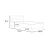 Moderne grijze tweepersoonsbed met opbergruimte 160x190cm Ankel Concrete Voorraad