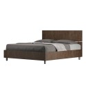 Tweepersoonsbed walnoothout met latten en rechte hoofdsteun 160x190 cm Demas D Noix Aanbod