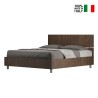 Tweepersoonsbed walnoothout met latten en rechte hoofdsteun 160x190 cm Demas D Noix Verkoop