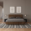 Tweepersoonsbed walnoothout met latten en rechte hoofdsteun 160x190 cm Demas D Noix Aanbieding