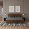 Tweepersoonsbed walnoothout met latten en rechte hoofdsteun 160x190 cm Demas D Noix Aanbieding