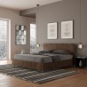 Tweepersoonsbed walnoothout met latten en rechte hoofdsteun 160x190 cm Demas D Noix Korting