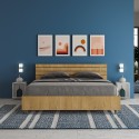 Houten tweepersoonsbed 160x190cm met latten en schuine hoofdeinde Ankel I Oak Kortingen