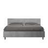 Grijs tweepersoonsbed 160x190cm met lattenbodem en schuine hoofdsteun Ankel I Concrete Aanbod