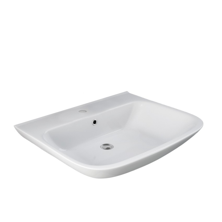 Hangende wastafel keramiek 65cm sanitair River Aanbieding