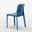 Ronde salontafel wit 70x70 cm met stalen onderstel en 2 gekleurde stoelen Ice Long Island 
