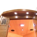 Sauna infrarouge finlandais d'angle 3 places à domicile Dual Healthy Spectra 4 Remises