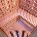 Sauna infrarouge finlandais d'angle 3 places à domicile Dual Healthy Spectra 4 Réductions