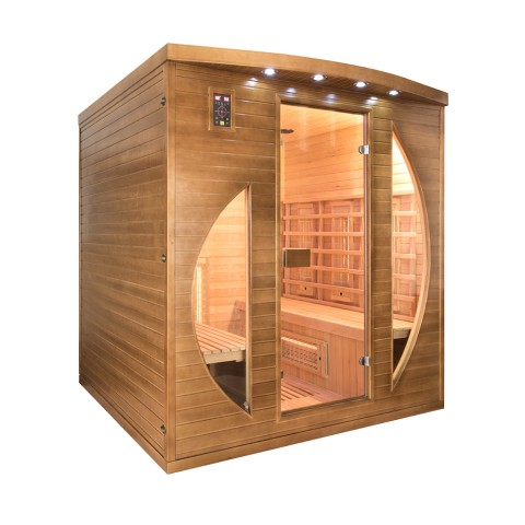 Sauna infrarouge finlandais en bois 4 places de chez soi Dual Healthy Spectra 5