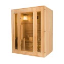 Sauna domestique finlandais en bois 3 places avec poêle électrique 4.5 kW Zen 3 Remises