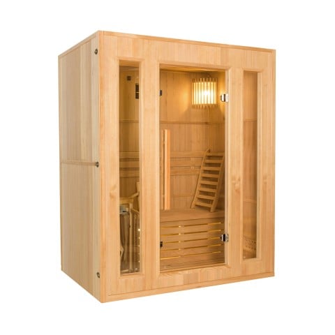 Sauna domestique finlandais en bois 3 places avec poêle électrique 4,5 kW Zen 3