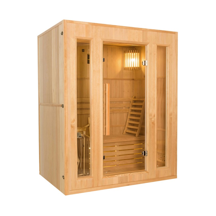 Sauna domestique finlandais en bois 3 places avec poêle électrique 4.5 kW Zen 3 Promotion