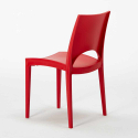 Vierkante salontafel wit 70x70 cm met stalen onderstel en 2 gekleurde stoelen Paris Patio 