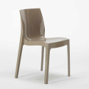 Vierkante salontafel wit 70x70 cm met stalen onderstel en 2 gekleurde stoelen Ice Patio 