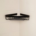 Zwarte hoekdoucheplank met chromen aluminiummand Attractive Aanbod