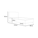 Eenpersoonsbed 90x200 met opbergruimte en hoofdbord kinderkamer modern Focus S1 