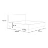 Lit double avec rangement 170x190 moderne rembourré Priya M2 
