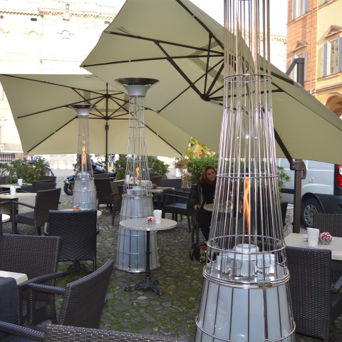 Poêle à gaz extérieur chauffage au gaz design moderne LED Bar Restaurant lumières DolceVita E.P. Promotion