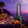 Poêle à gaz mobile chauffage extérieur forme pyramidal pour bar de restaurant Falò Evo Caractéristiques