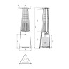 Poêle à gaz méthane chauffage pyramidal pour l'extérieur des bars restaurants clubs hotels Falò Evo 