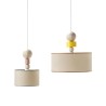 Lampe Suspendue design en bois et tissu Spiedino 40D Dimensions