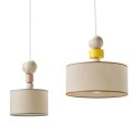 Lampe Suspendue design en bois et tissu Spiedino 40D Prix