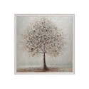Handgeschilderd canvas schilderij zilveren boom lijst 100x100 cm W641 Korting
