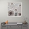 Handgeschilderd schilderij met lijst canvas bloemen paardebloemen 100x100 cm W729 Aanbieding