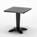 Table Carrée Noire 70x70cm Avec 2 Chaises Colorées Grand Soleil Set Bar Café Gruvyer Aia 