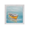 Tableau moderne peinture bateau de mer peint à la main sur toile cadre 30 × 30 cm avec cadre W605 Remises