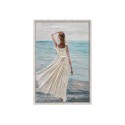 Handgeschilderd doek reliëf vrouw strand 60x90cm W713 Korting