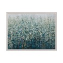 Abstract schilderij met bloemen op doek in lijst 90x120cm W669 Korting