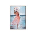 Handgeschilderde vrouw in strandreliëf op doek 60x90cm B714 Korting