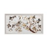 Handgeschilderd schilderij metalen bloemen tak op doek met lijst 60x120 cm Z440 Korting