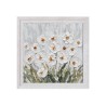 Tableau moderne peint à la main sur toile prairie de fleurs blanches avec cadre 30 × 30 cm Z501 Remises